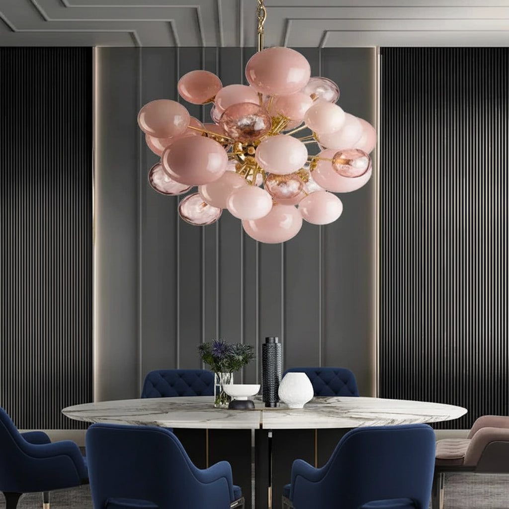 PEARLIX-Glass Orb Chandelier-ZENDUCE
