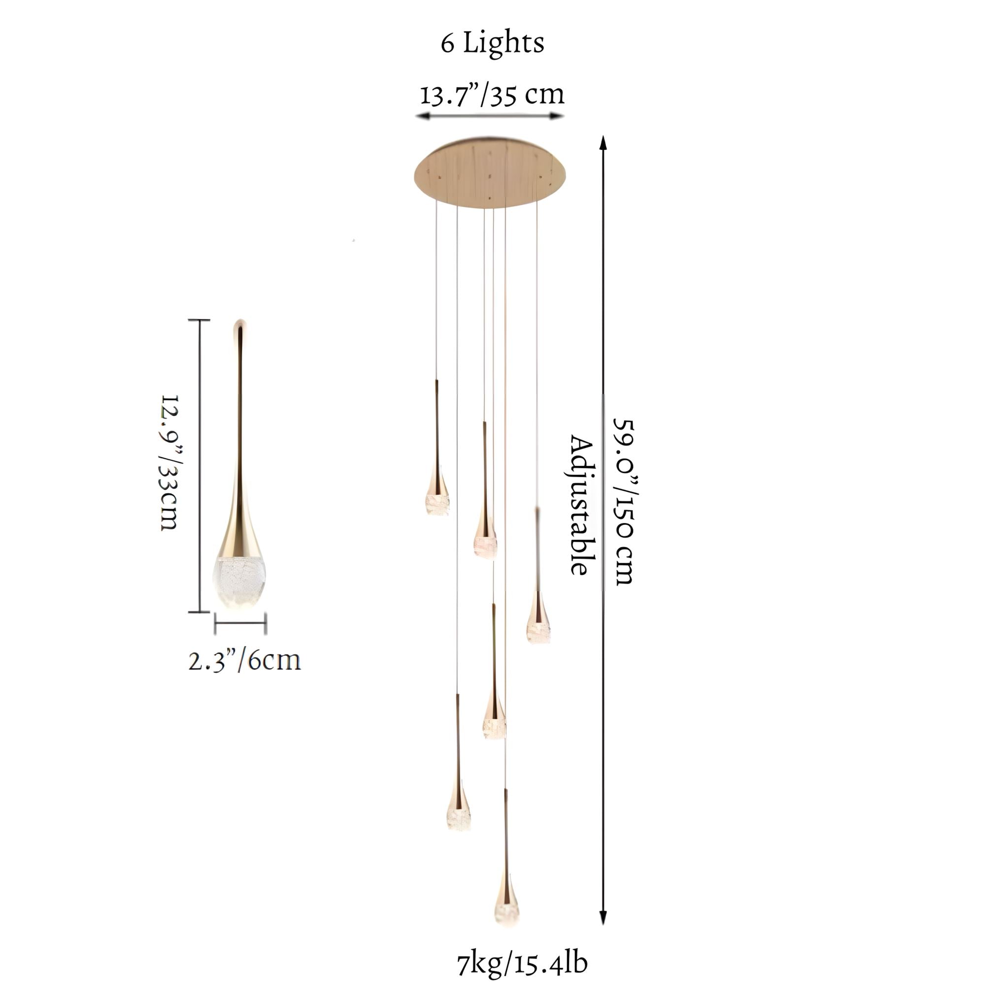 RADIANCE - ZENDUCE - 6 / Warm Light - 3000K / Gold