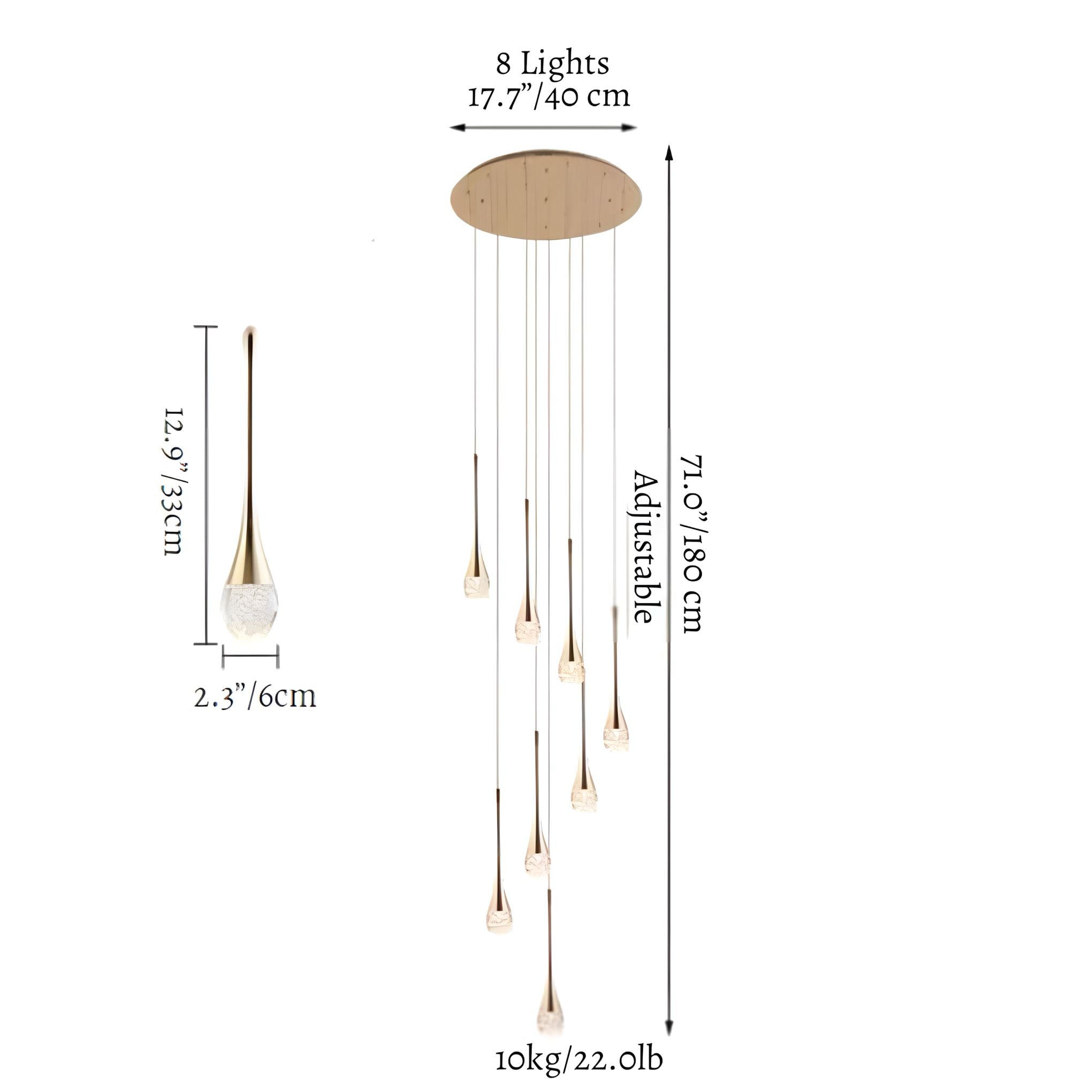 RADIANCE - ZENDUCE - 8 / Warm Light - 3000K / Gold