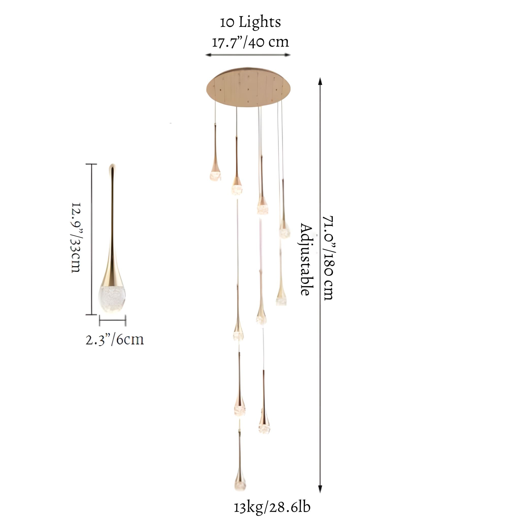 RADIANCE - ZENDUCE - 10 / Warm Light - 3000K / Gold