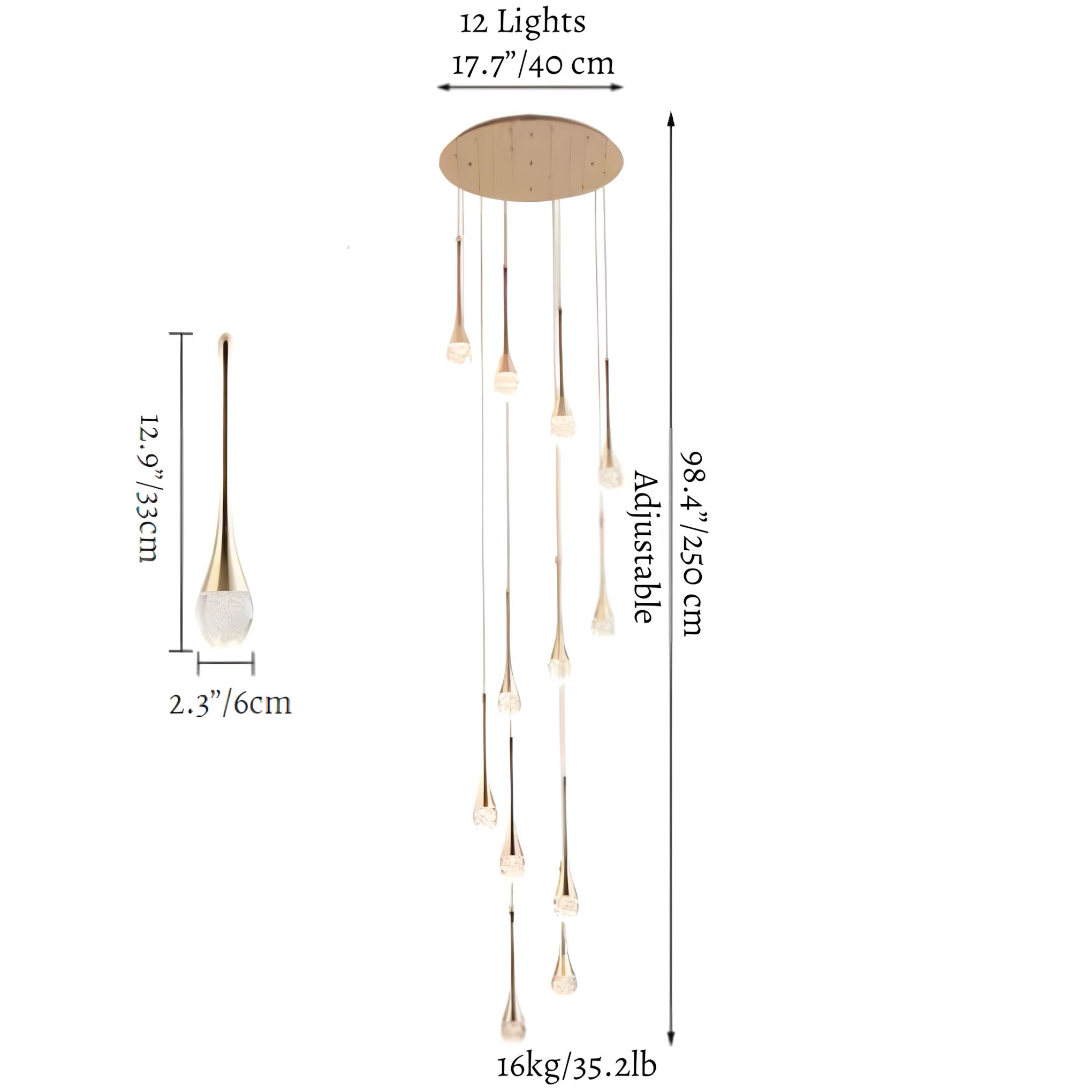 RADIANCE - ZENDUCE - 12 / Warm Light - 3000K / Gold