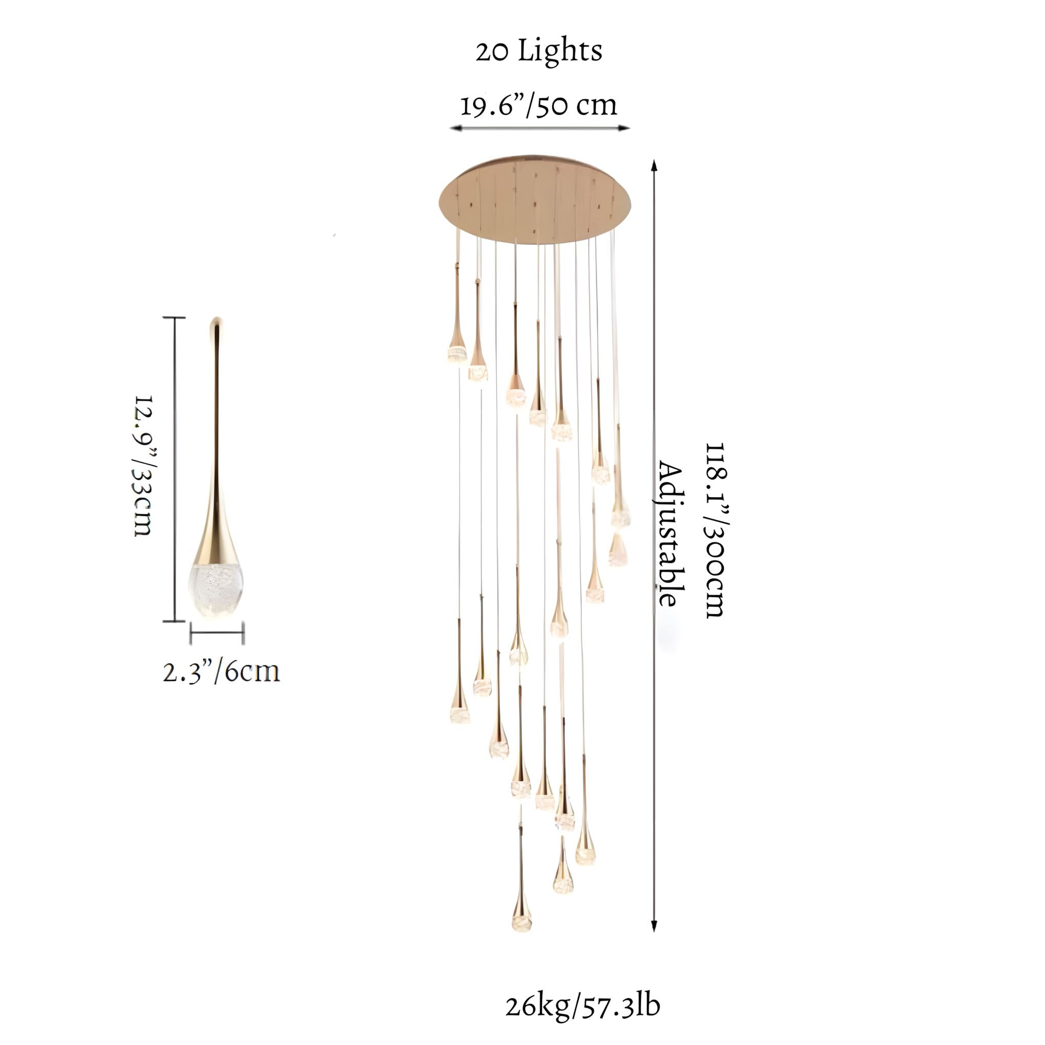 RADIANCE - ZENDUCE - 20 / Warm Light - 3000K / Gold
