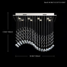 RAELIN-Rectangular Wave Crystal Ceiling Light-ZENDUCE