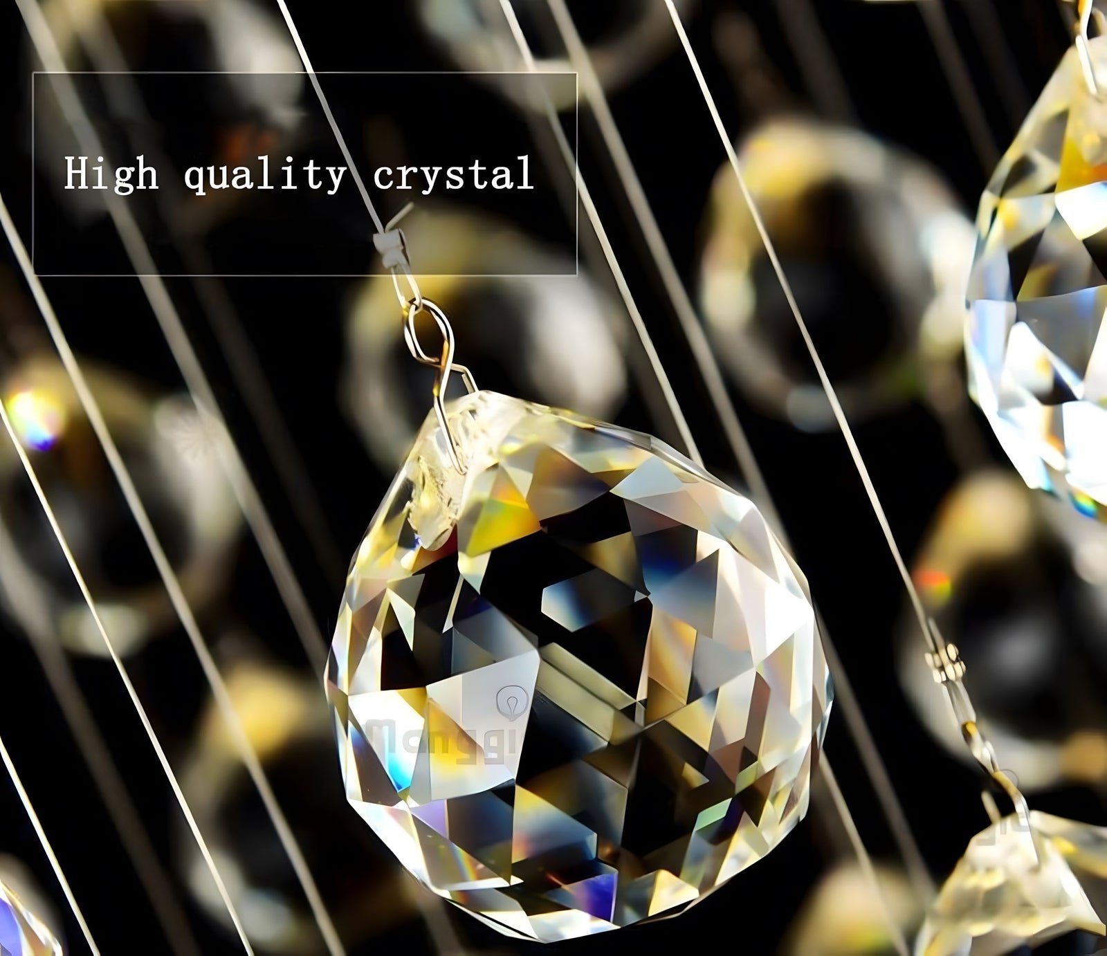 RAELIN-Rectangular Wave Crystal Ceiling Light-ZENDUCE
