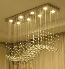 RAELIN-Rectangular Wave Crystal Ceiling Light-ZENDUCE