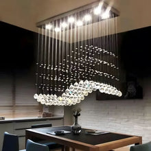 RAELIN-Rectangular Wave Crystal Ceiling Light-ZENDUCE
