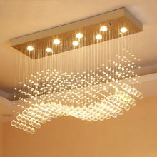 RAELIN-Rectangular Wave Crystal Ceiling Light-ZENDUCE