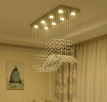 RAELIN-Rectangular Wave Crystal Ceiling Light-ZENDUCE