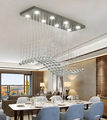 RAELIN-Rectangular Wave Crystal Ceiling Light-ZENDUCE