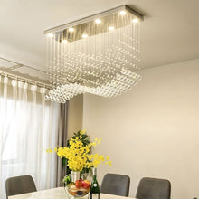 RAELIN-Rectangular Wave Crystal Ceiling Light-ZENDUCE