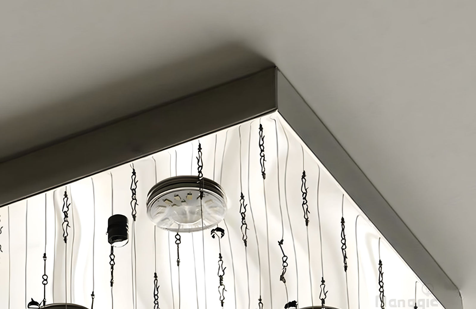 RAELIN-Rectangular Wave Crystal Ceiling Light-ZENDUCE
