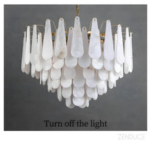 RANI-Floral Alabaster Designer Chandelier-ZENDUCE