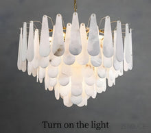 RANI-Floral Alabaster Designer Chandelier-ZENDUCE