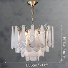 RANI-Floral Alabaster Designer Chandelier-ZENDUCE