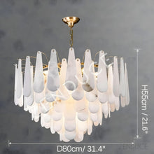 RANI-Floral Alabaster Designer Chandelier-ZENDUCE