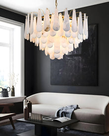 RANI-Floral Alabaster Designer Chandelier-ZENDUCE