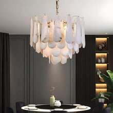 RANI-Floral Alabaster Designer Chandelier-ZENDUCE