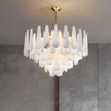 RANI-Floral Alabaster Designer Chandelier-ZENDUCE