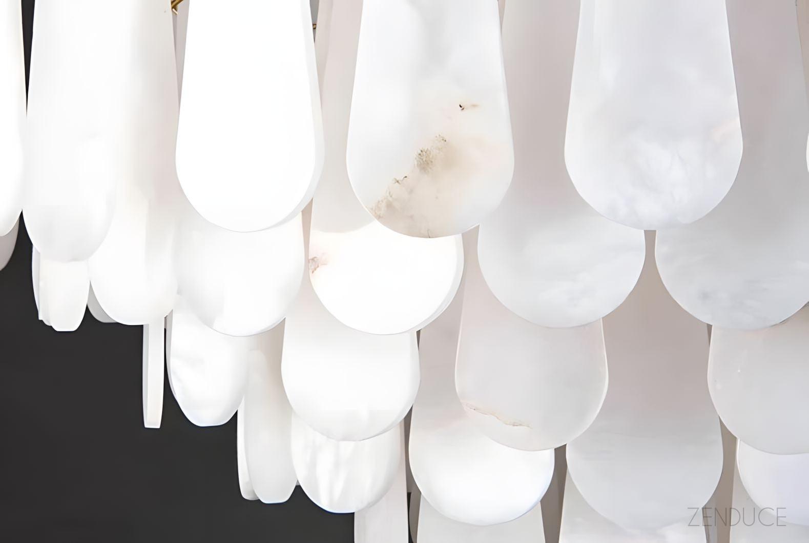 RANI-Floral Alabaster Designer Chandelier-ZENDUCE