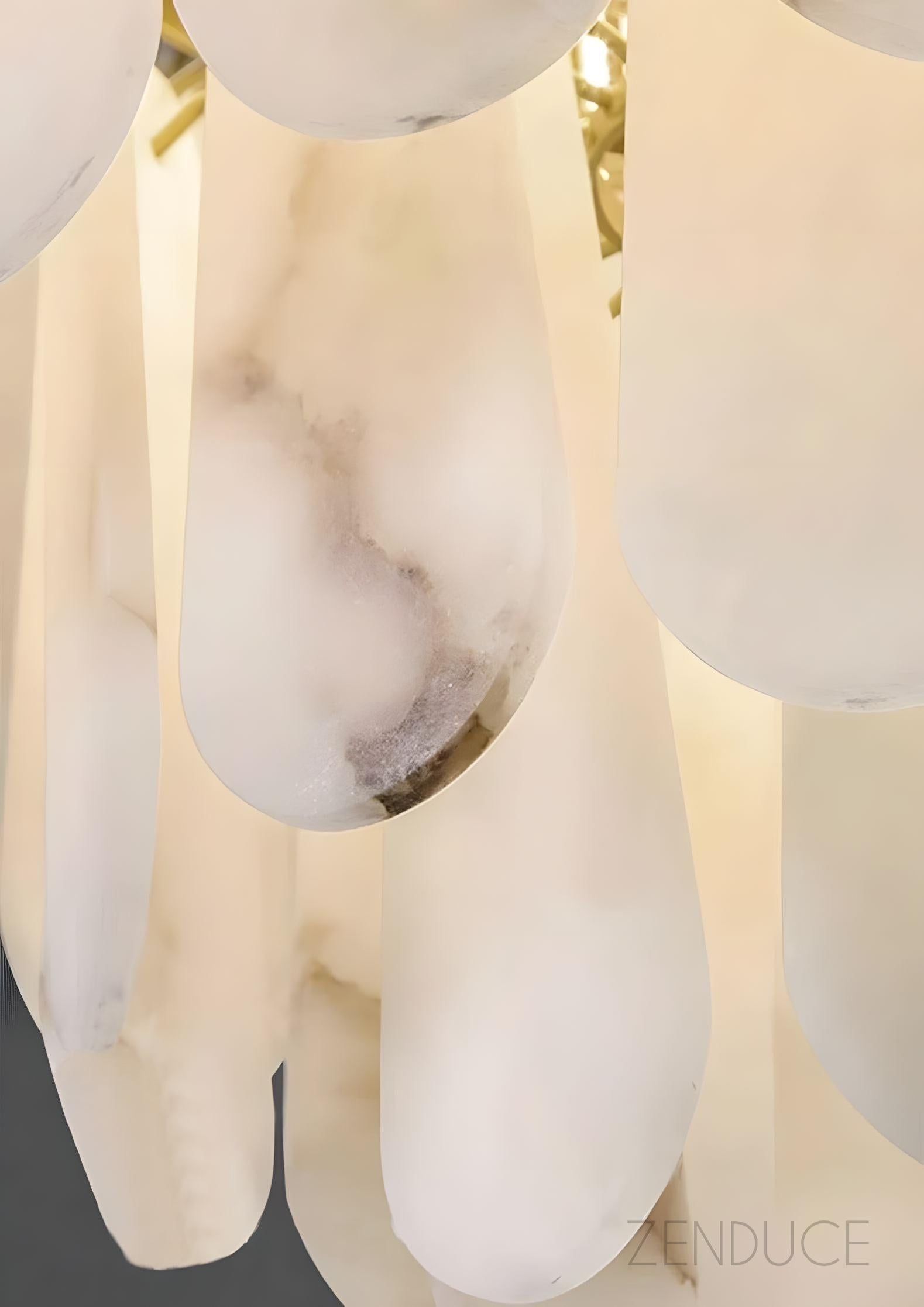 RANI-Floral Alabaster Designer Chandelier-ZENDUCE