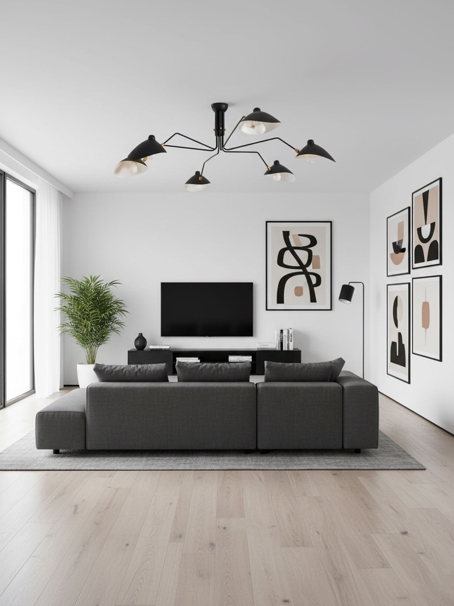 RAYVEN-Three Arm Ceiling Lamp-ZENDUCE