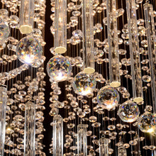 RIYA-Square Tiered Crystal Chandelier-ZENDUCE