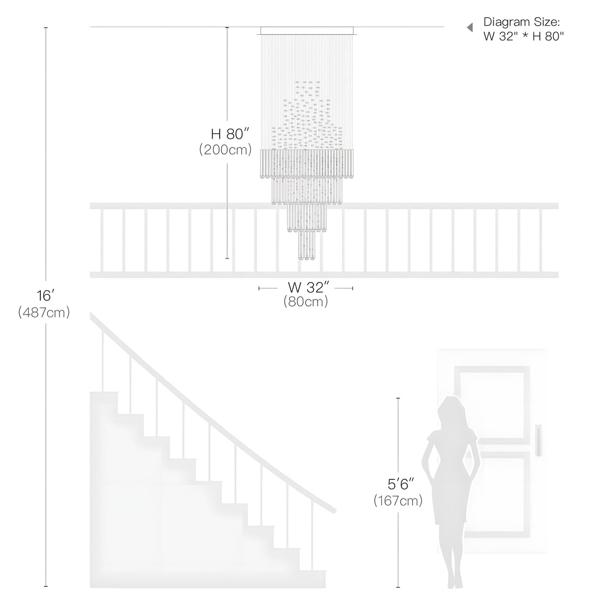 RIYA-Square Tiered Crystal Chandelier-ZENDUCE