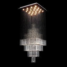 RIYA-Square Tiered Crystal Chandelier-ZENDUCE