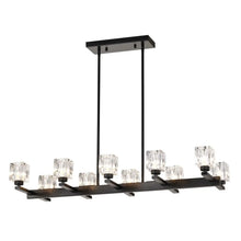 VELDRIN linear crystal ten light chandelier, product view 1