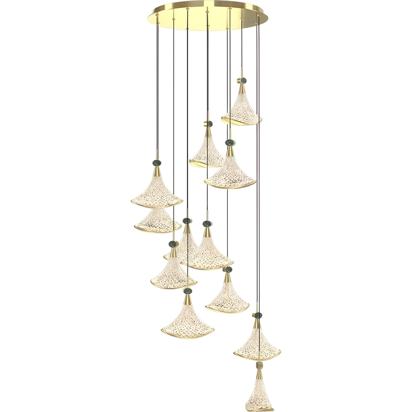 SHELL - ZENDUCE - 8-Heads Round Canopy ( ∅ 20" × H 79" ) / Warm White