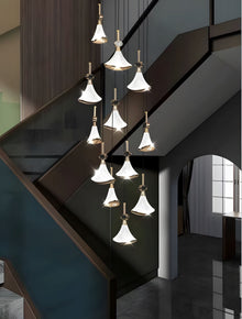 SHELL - ZENDUCE - 8-Heads Round Canopy ( ∅ 20" × H 79" ) / Cold White