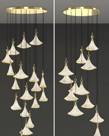 SHELL - ZENDUCE - 8-Heads Round Canopy ( ∅ 20" × H 79" ) / Warm White