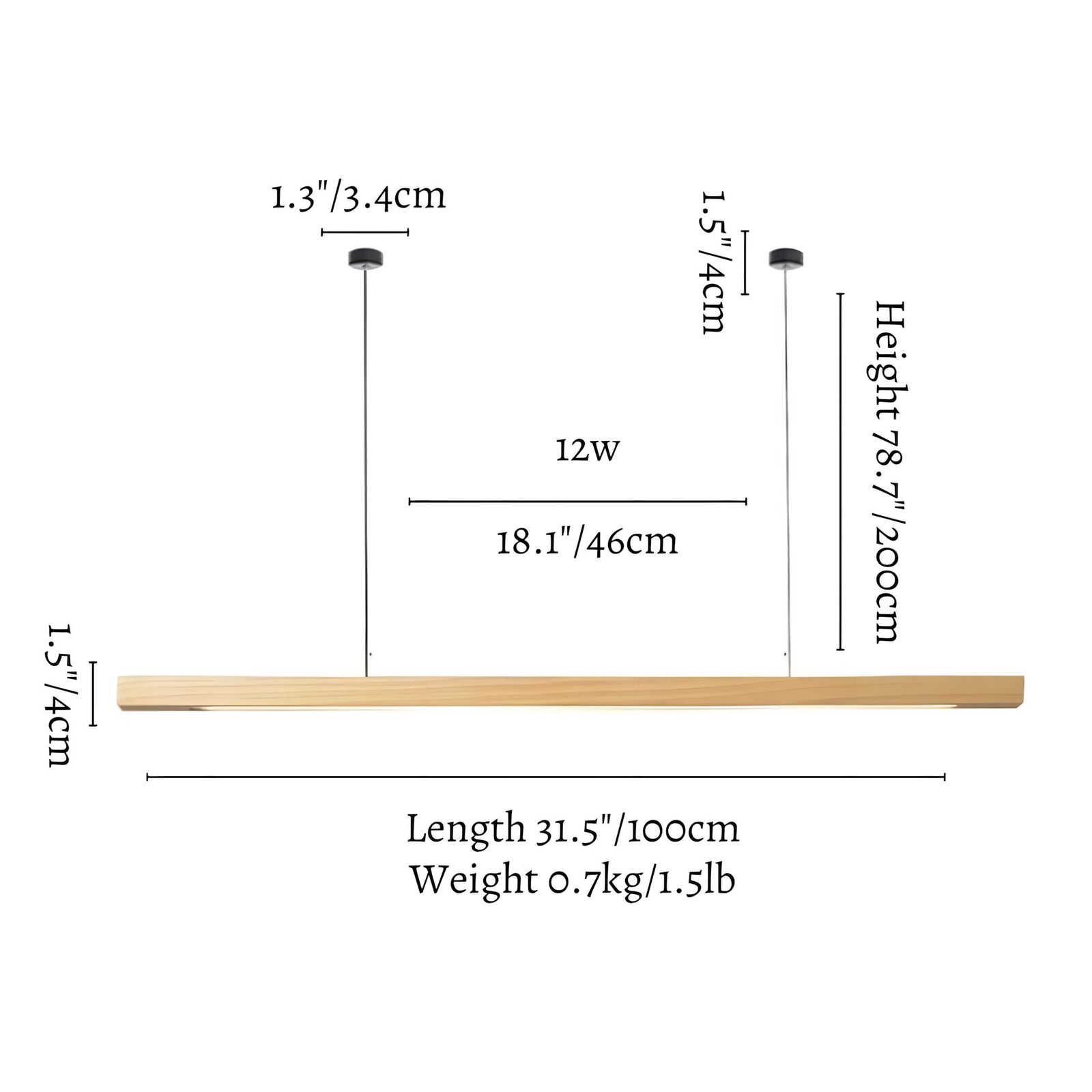 SLEEKOR - ZENDUCE - Pine | 2 mounts / 31.5" - 12W