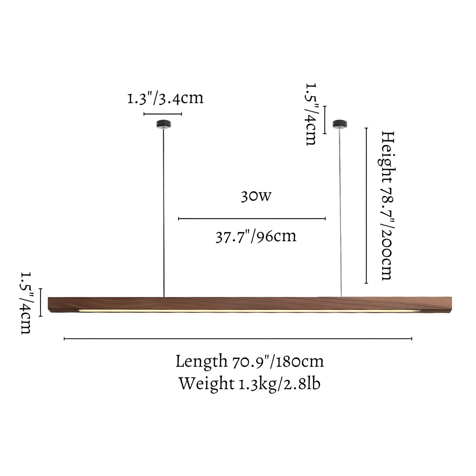 SLEEKOR - ZENDUCE - Walnut | 2 mounts / 70.9" - 30W