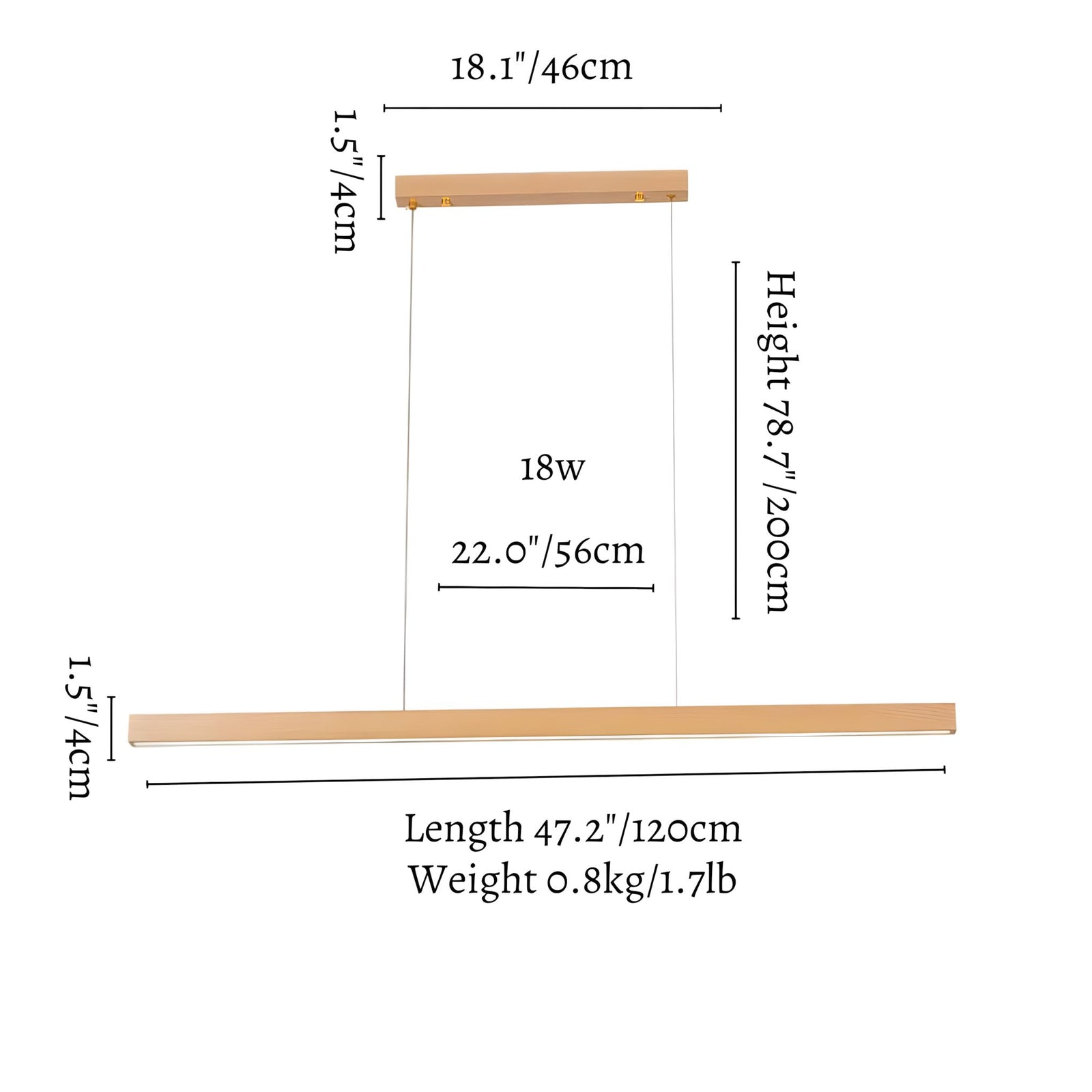 SLEEKOR - ZENDUCE - Pine | 1 mount / 47.2"- 18W