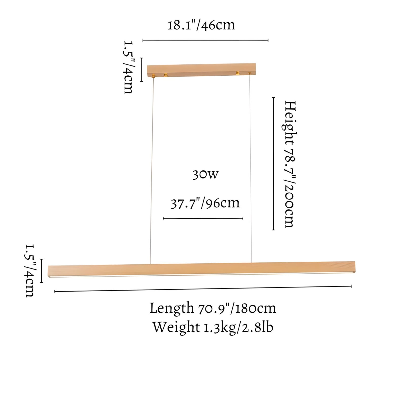 SLEEKOR - ZENDUCE - Pine | 1 mount / 70.9" - 30W
