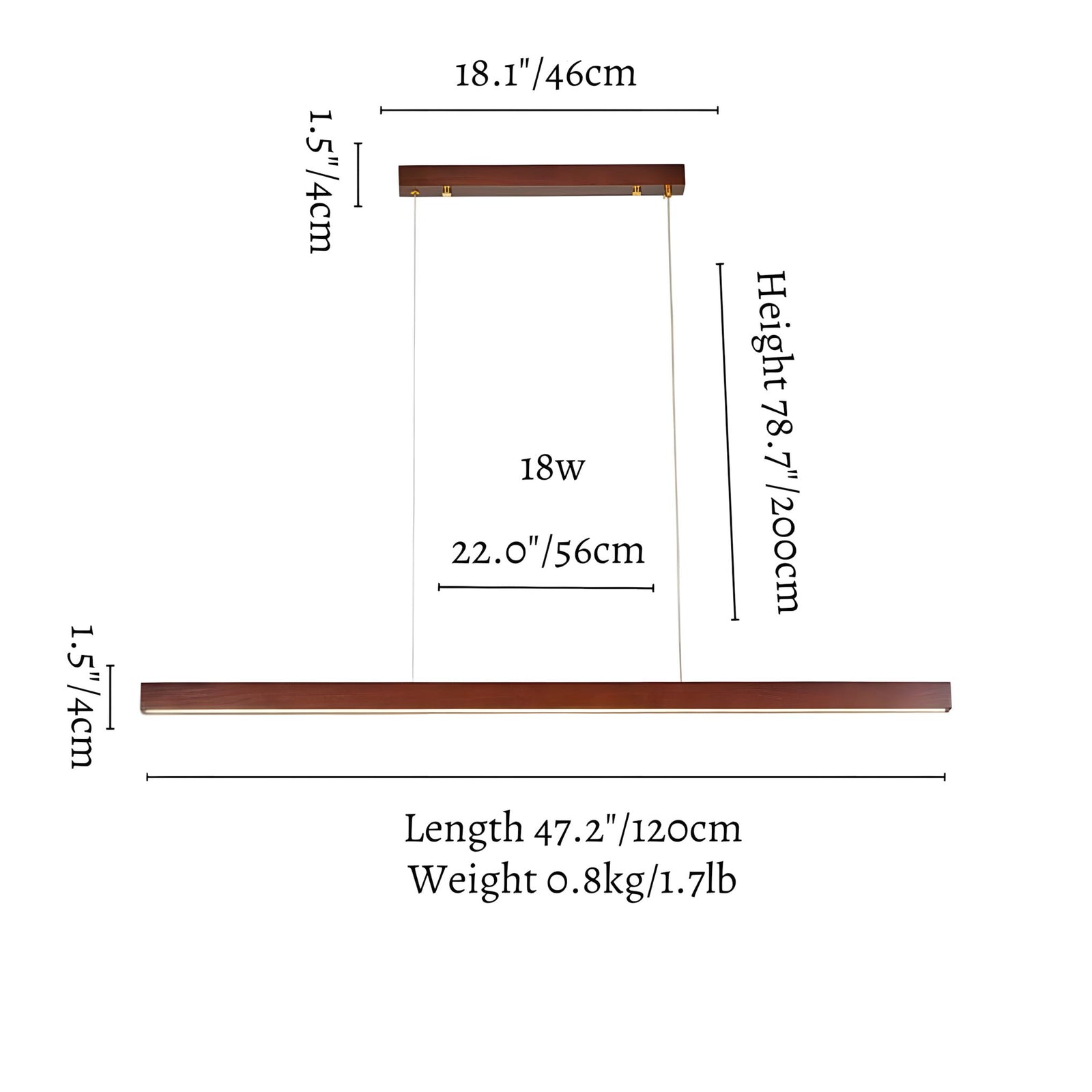 SLEEKOR - ZENDUCE - Walnut | 1 mount / 47.2"- 18W