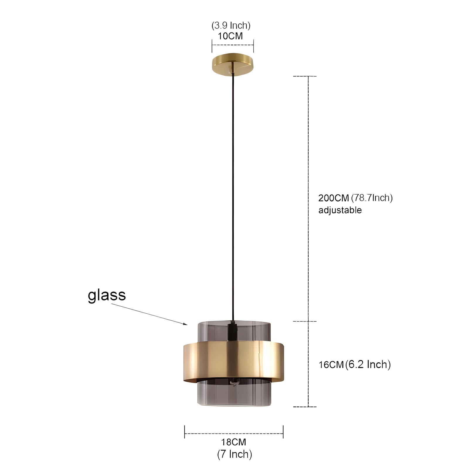 SOPHIA (OPEN BOX)-Contemporary Glass Aluminum Pendant Light-ZENDUCE