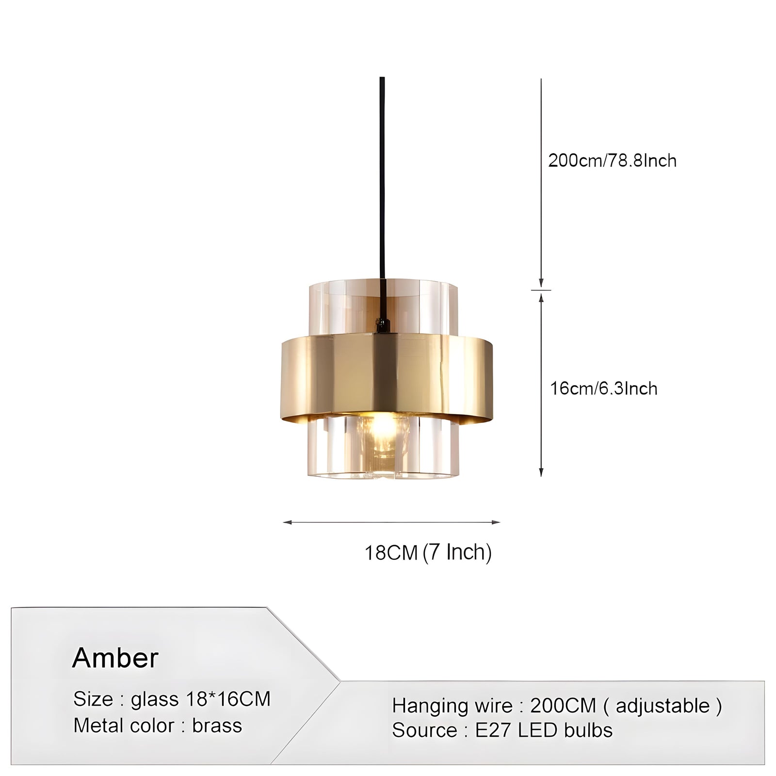 SOPHIA (OPEN BOX)-Contemporary Glass Aluminum Pendant Light-ZENDUCE