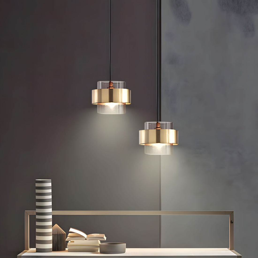 SOPHIA (OPEN BOX)-Contemporary Glass Aluminum Pendant Light-ZENDUCE