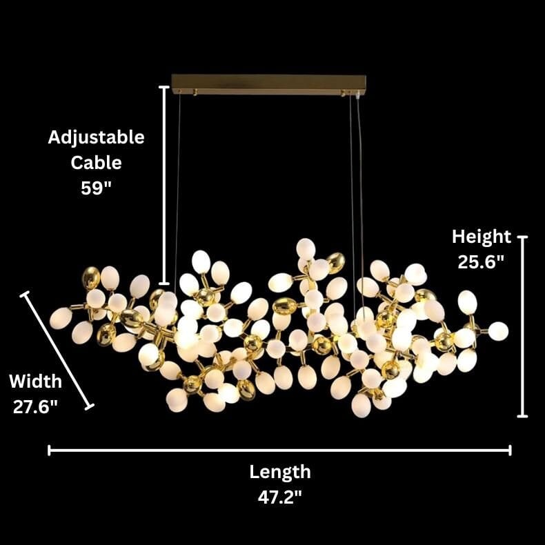 SPORE (OPEN BOX)-White Glass Cluster Chandelier -ZENDUCE