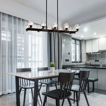 VELDRIN linear crystal ten light chandelier, product view 4