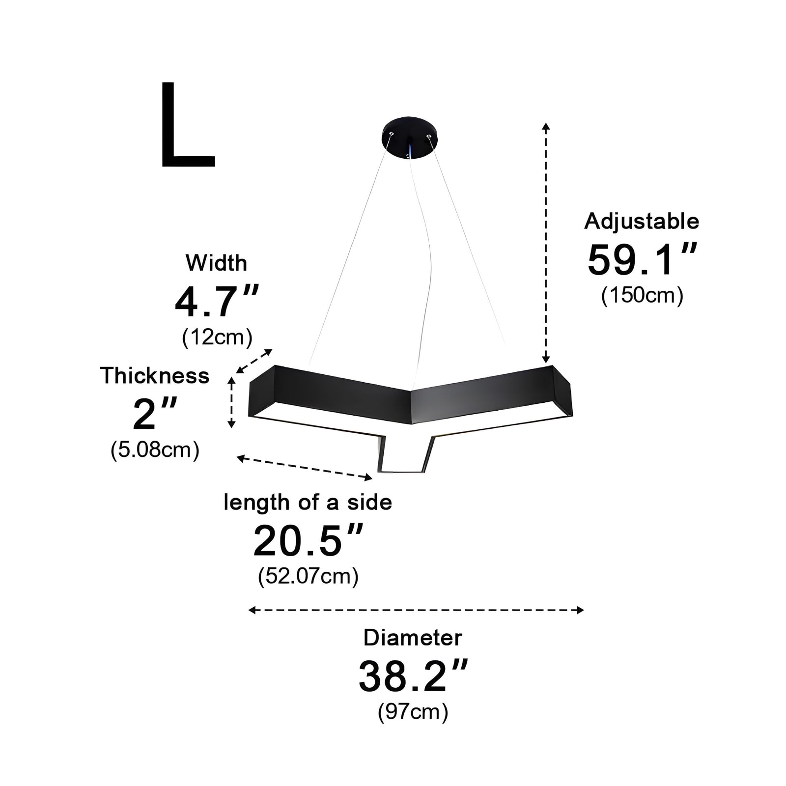 TESSERA-Modern Geometric Y-Shaped Chandelier LED Hanging Ceiling Pendant Light-ZENDUCE