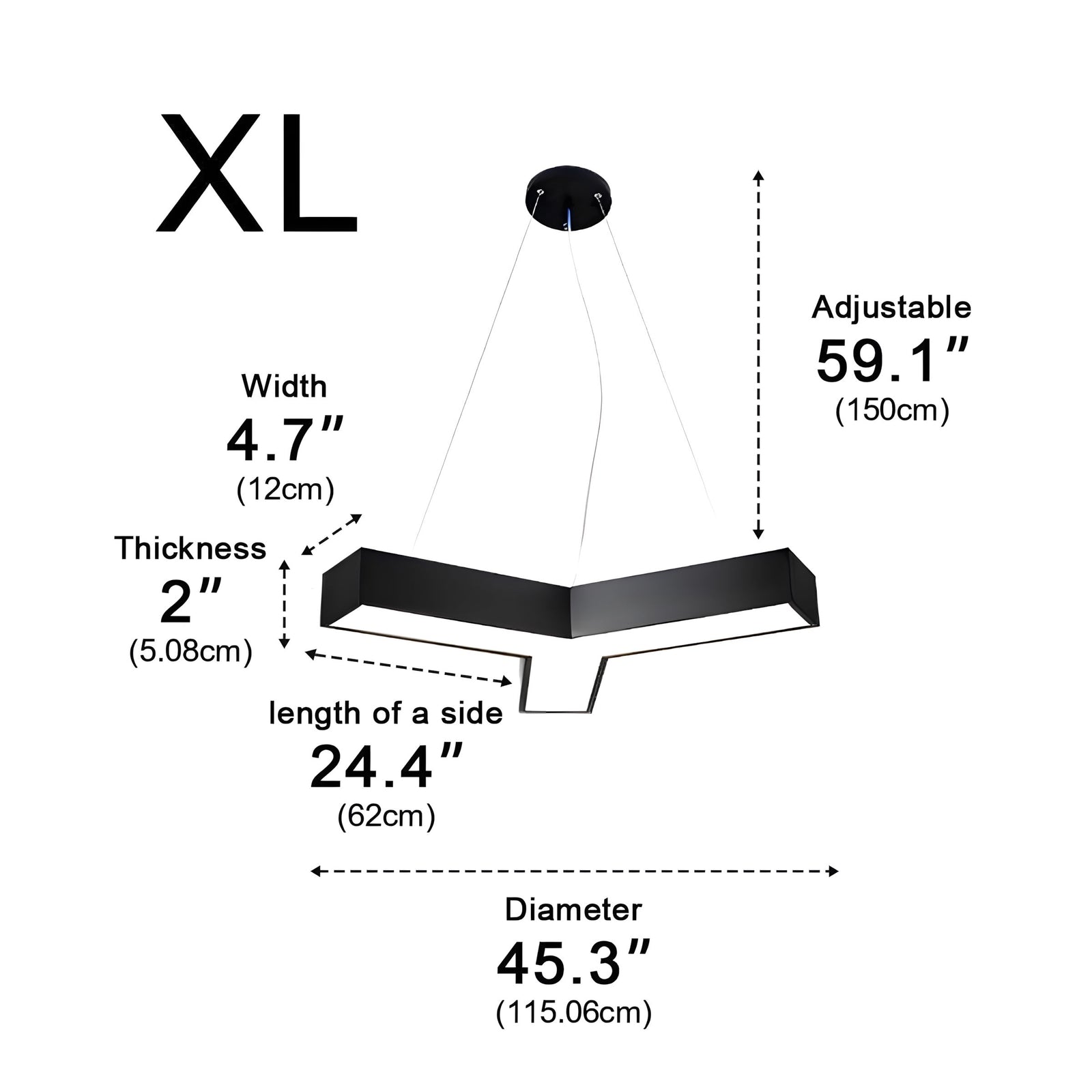 TESSERA-Modern Geometric Y-Shaped Chandelier LED Hanging Ceiling Pendant Light-ZENDUCE