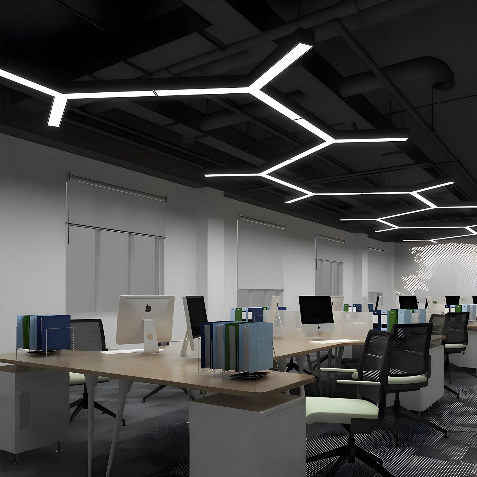 TESSERA-Modern Geometric Y-Shaped Chandelier LED Hanging Ceiling Pendant Light-ZENDUCE