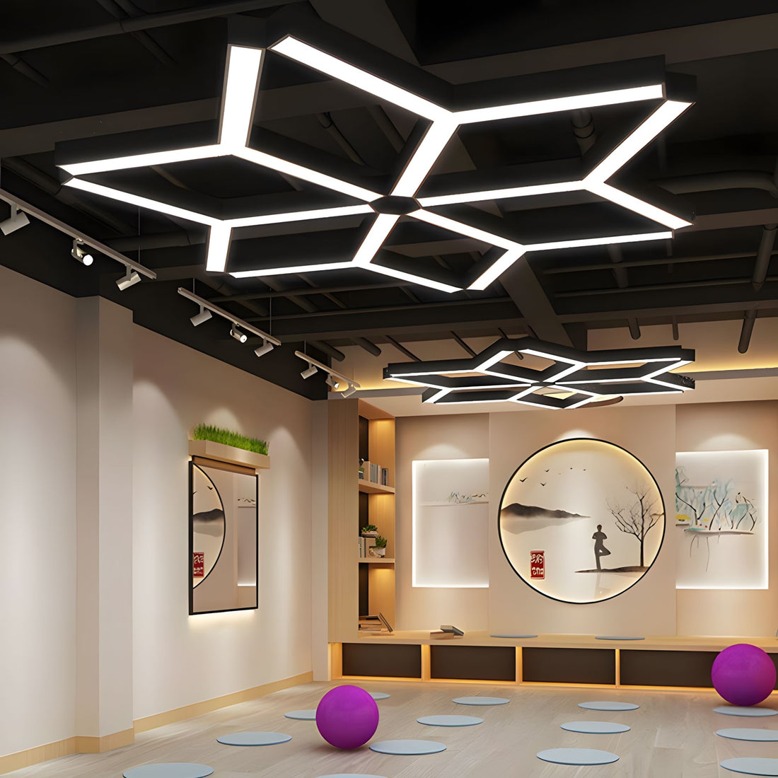 TESSERA-Modern Geometric Y-Shaped Chandelier LED Hanging Ceiling Pendant Light-ZENDUCE