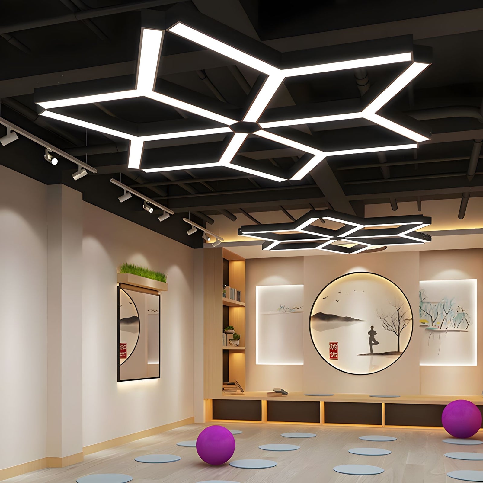 TESSERA-Modern Geometric Y-Shaped Chandelier LED Hanging Ceiling Pendant Light-ZENDUCE