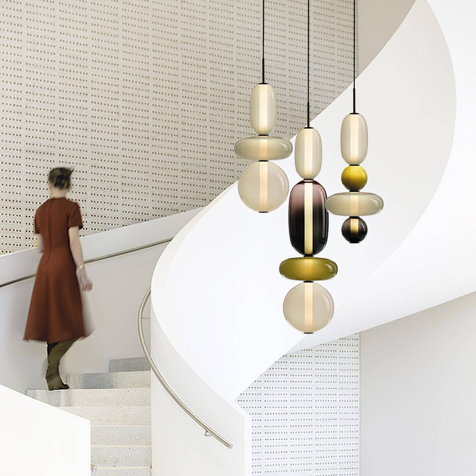 TOTEM (Open Box)-Multi Colour Glass Pendant Light-ZENDUCE