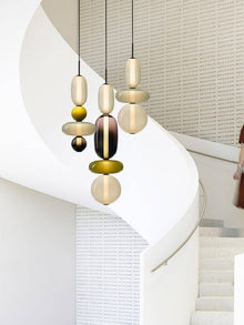TOTEM (Open Box)-Multi Colour Glass Pendant Light-ZENDUCE