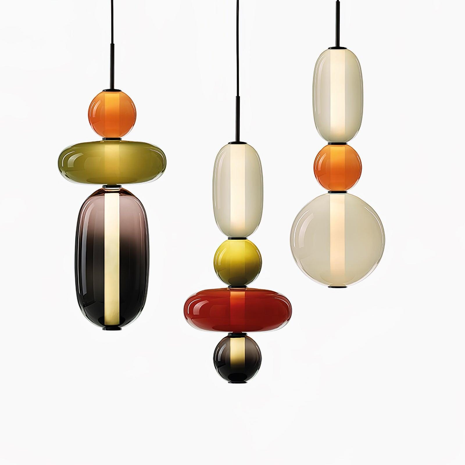 TOTEM (Open Box)-Multi Colour Glass Pendant Light-ZENDUCE